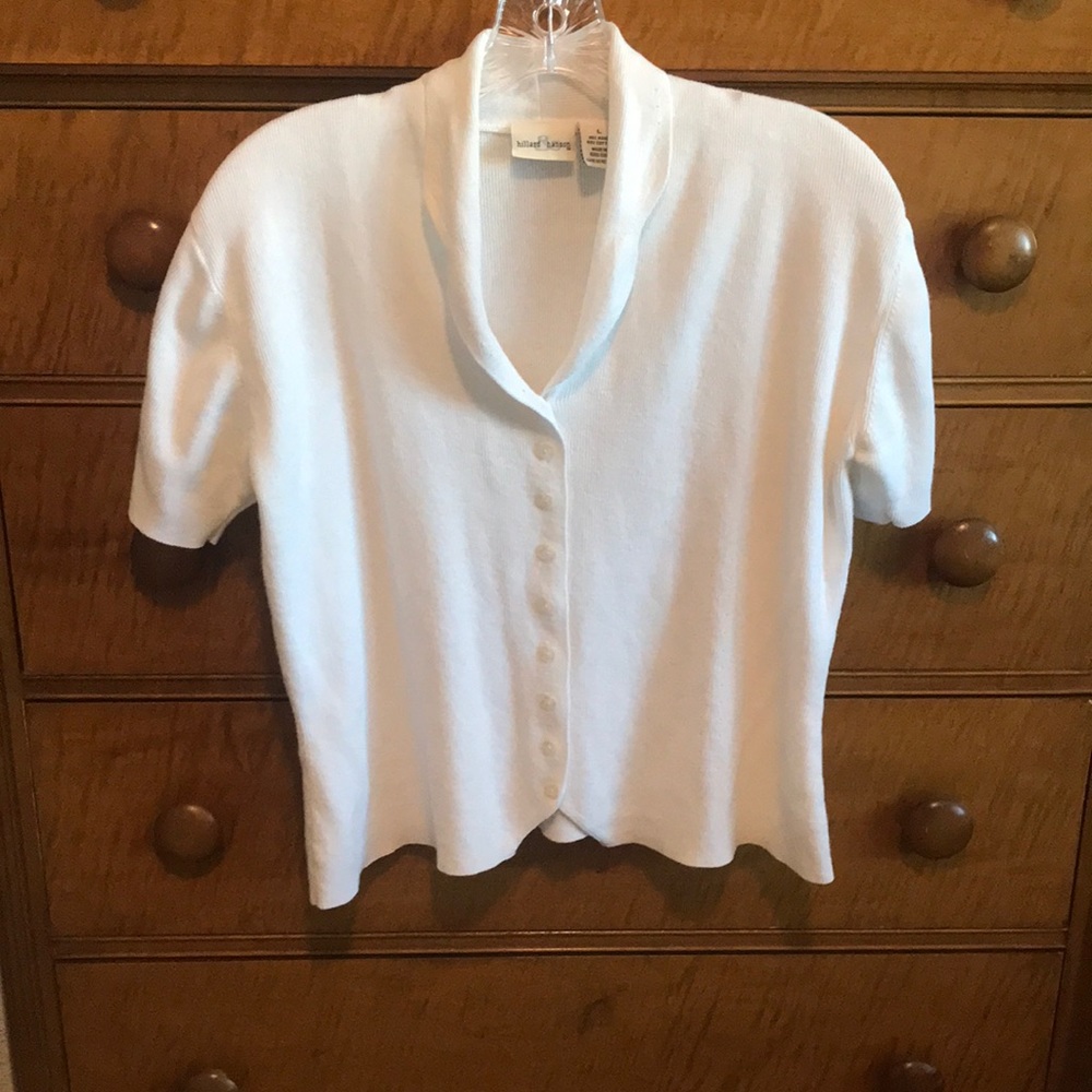Hillard & Hanson knit short sleeve button down with collar